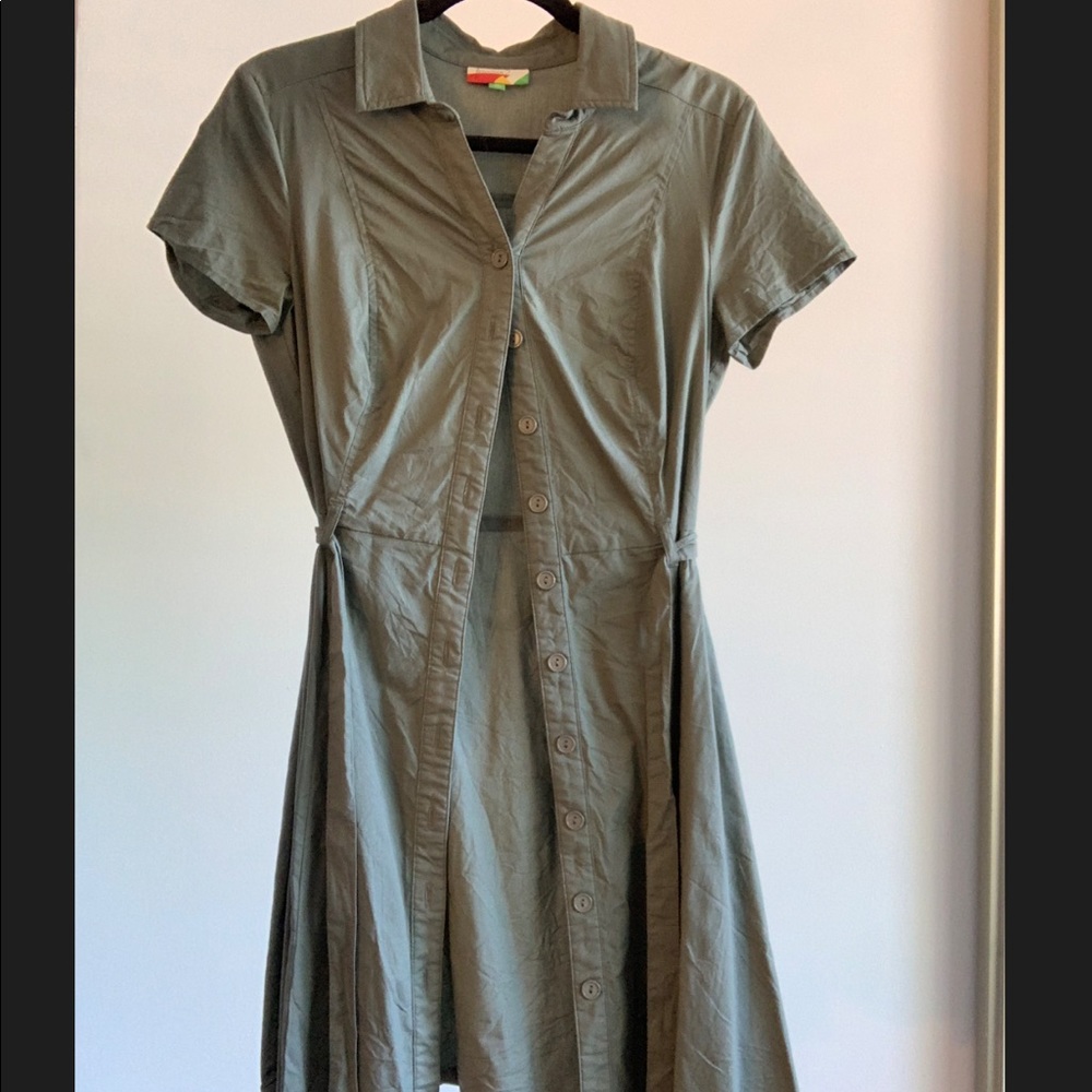 Army Green Button Down Dress